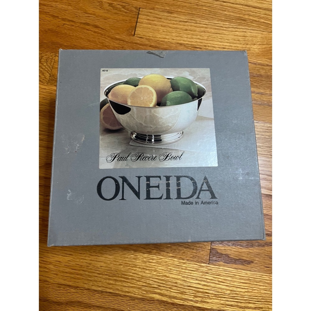 Oneida Paul Revere Bowl 8 Inch Silverplate Reproduction with Liner 8084 7241CA